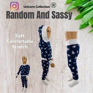 Girls Warm Stretchy Comfortable Unicorn Hoodie Outfit